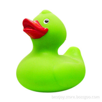 Green bath rubber duck made of PVC, RoHS-marked, bath toy for children